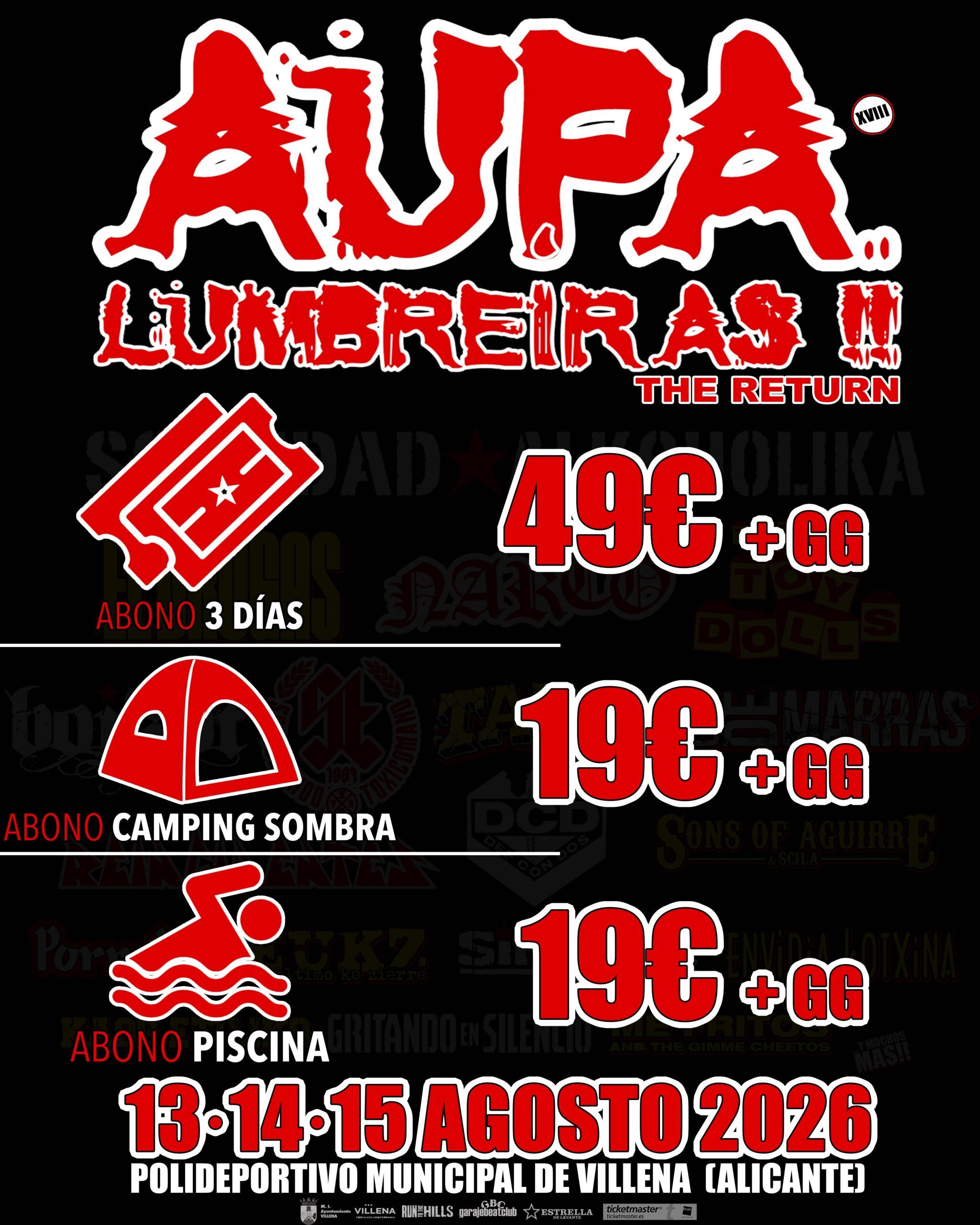 abonos FESTIVAL a la venta
